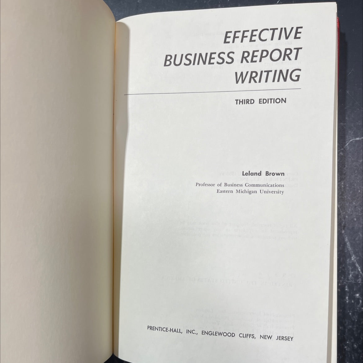 effective business report writing book, by leland brown, 1973 Hardcover image 2