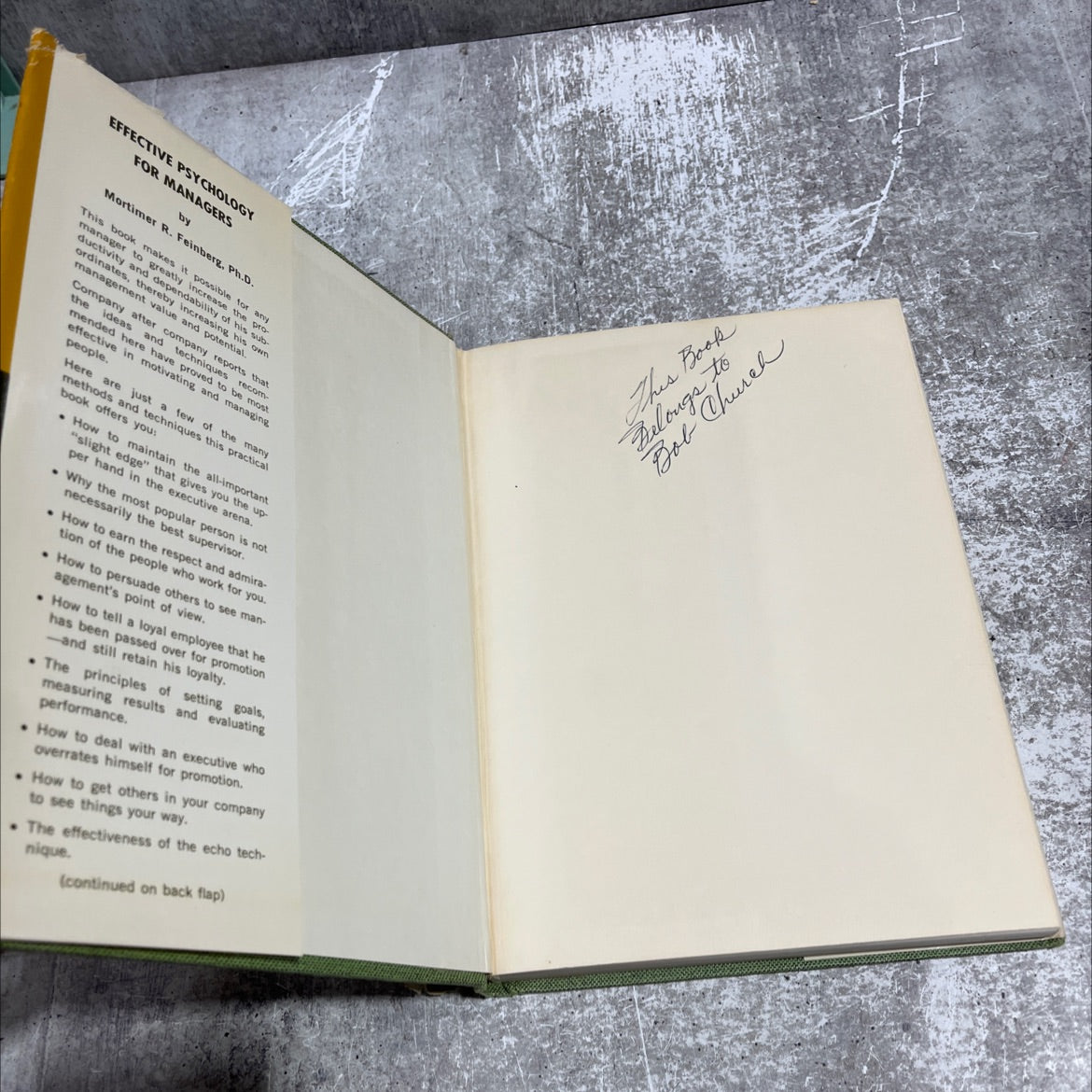 effective psychology for managers book, by mortimer r. feinberg, ph.d., 1965 Hardcover image 4