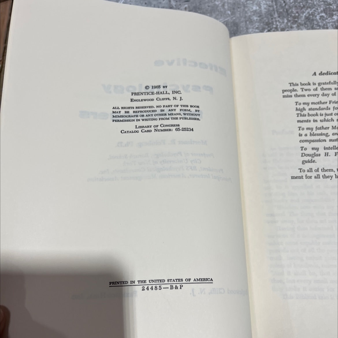 effective psychology for managers book, by mortimer r. feinberg, ph.d., 1965 Hardcover image 3