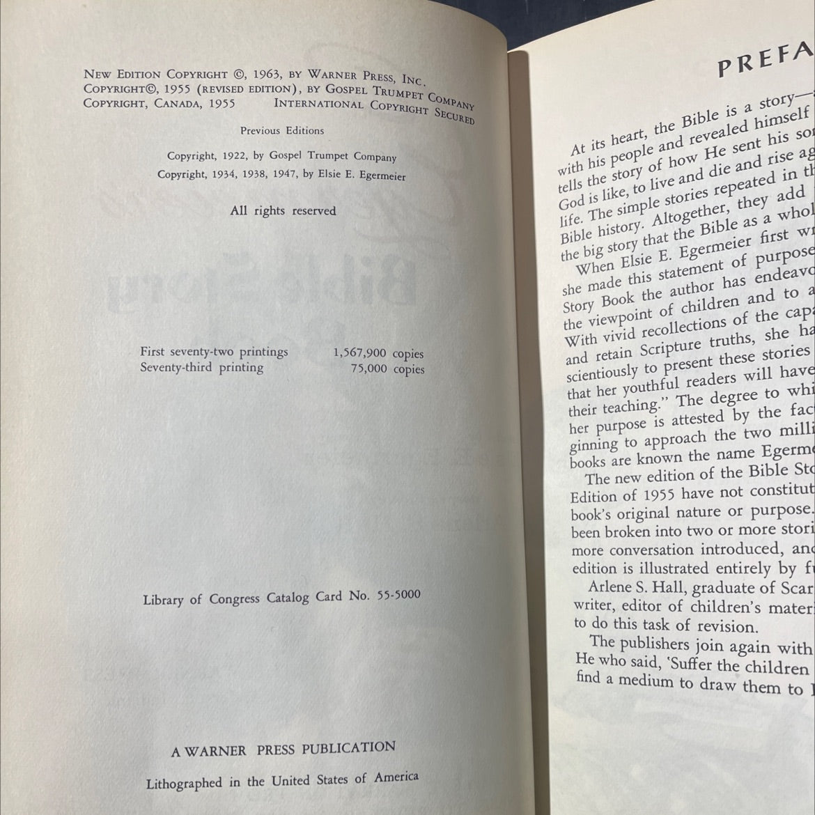 egermeier's bible story book book, by elsie e. egermeier, 1963 Hardcover image 3