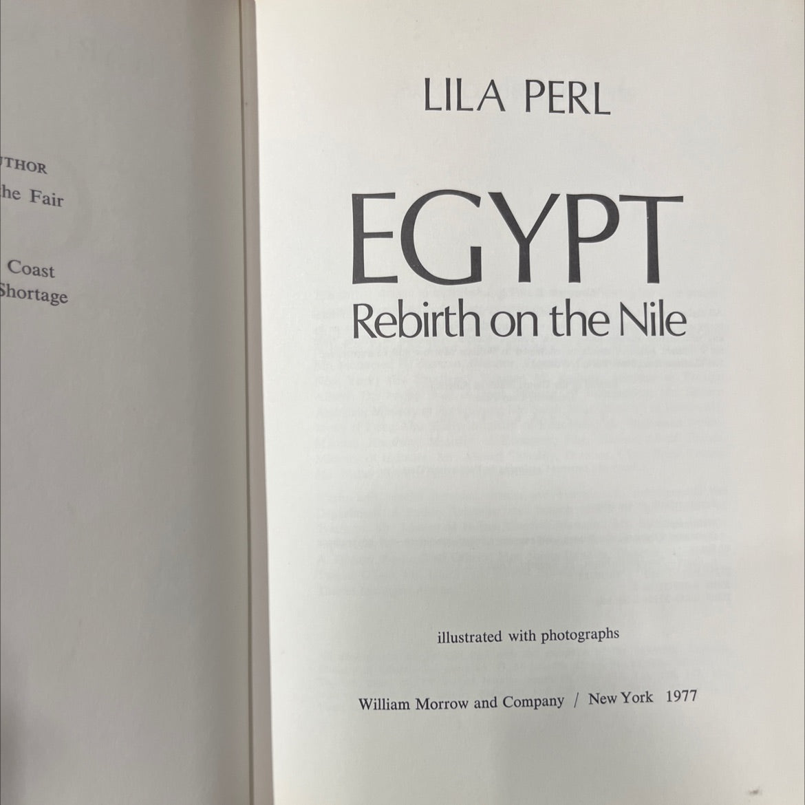 egypt: rebirth on the nile book, by Lila Perl, 1977 Hardcover image 2