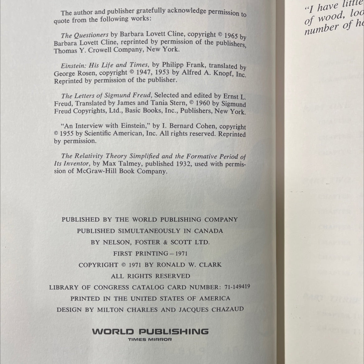 einstein einstein the life and times book, by ronald w. clark, 1971 Hardcover image 3