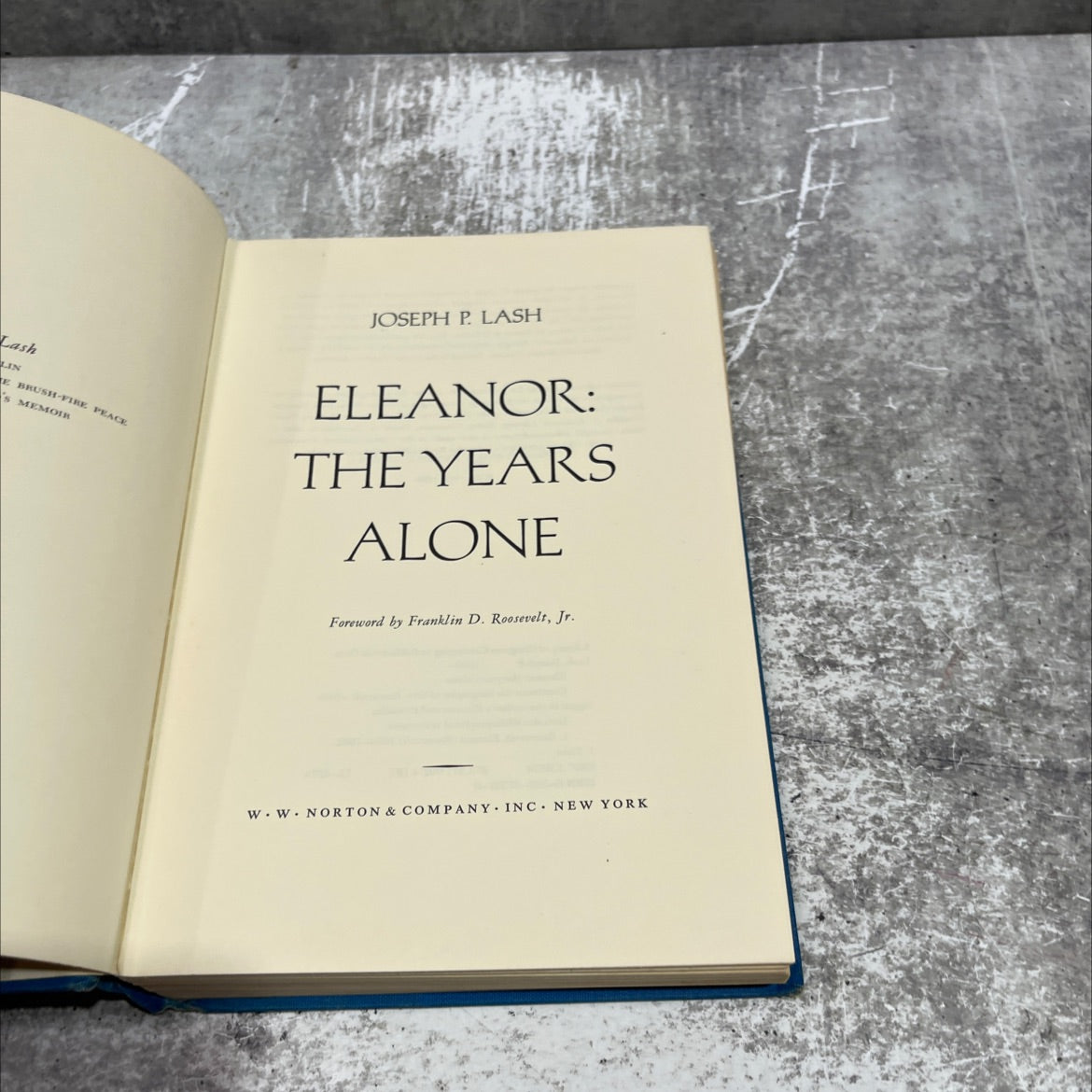 eleanor: the years alone book, by joseph p. lash, 1979 Hardcover image 2