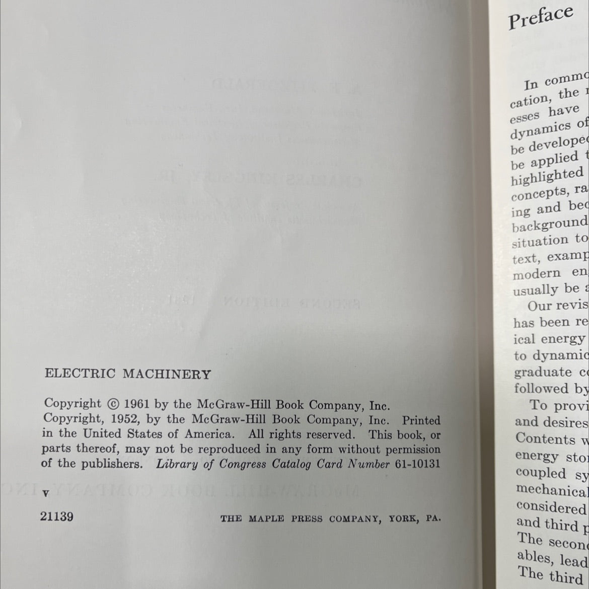 electric machinery the dynamics and statics of electromechanical energy conversion book, by a. e. fitzgerald, charles image 3