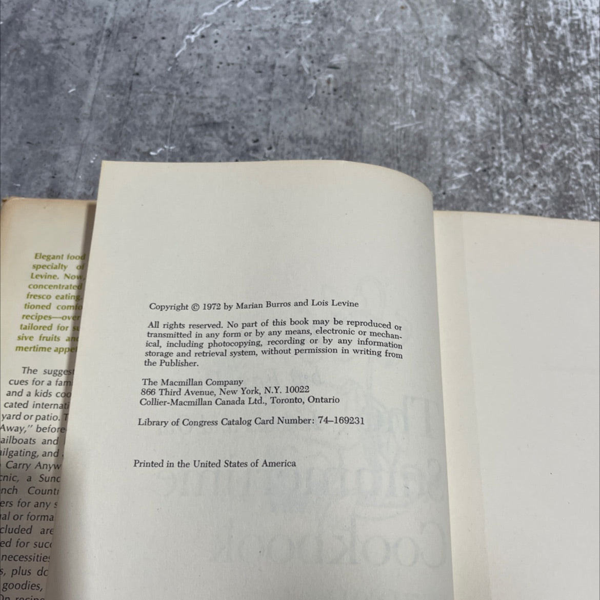 elegant but easy dining- the indoors and out summertime cookbook book, by marian burros and lois levine, 1972 Hardcover image 3