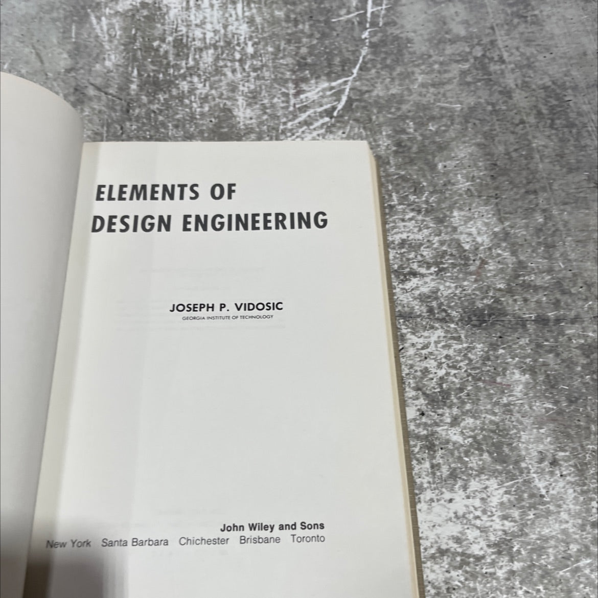 elements of design engineering book, by joseph p. vidosic, 1969 Hardcover image 2