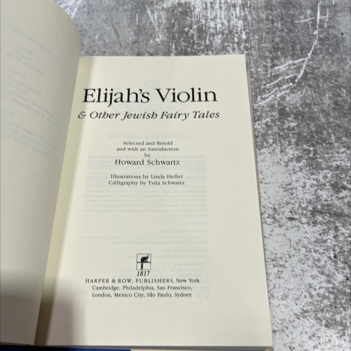 elijah's violin & other jewish fairy tales book, by howard schwartz, 1983 Hardcover image 2