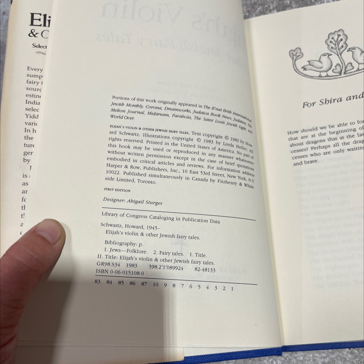 elijah's violin & other jewish fairy tales book, by howard schwartz, 1983 Hardcover image 3