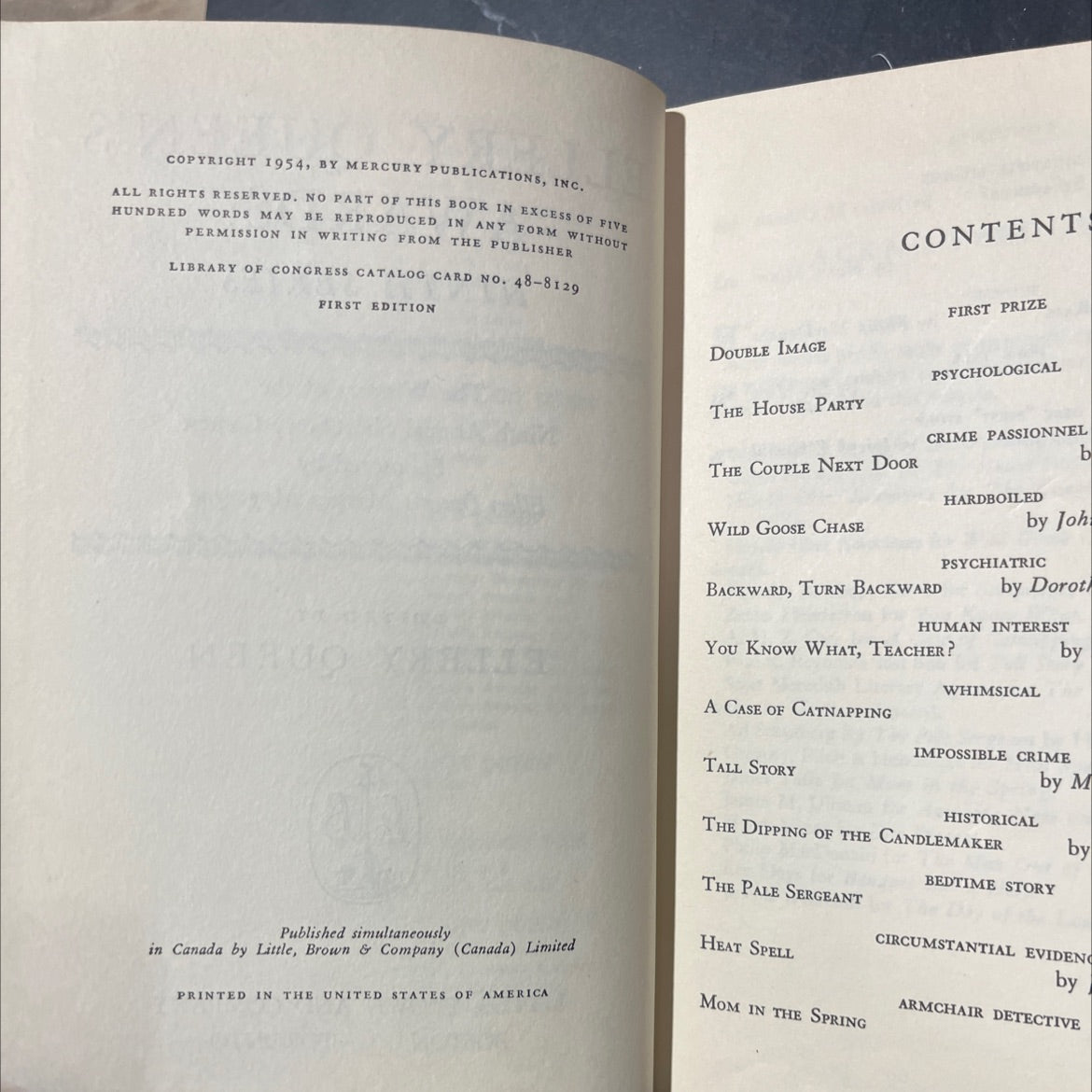 ellery queen's awards: ninth series book, by ellery queen, 1954 Hardcover image 3