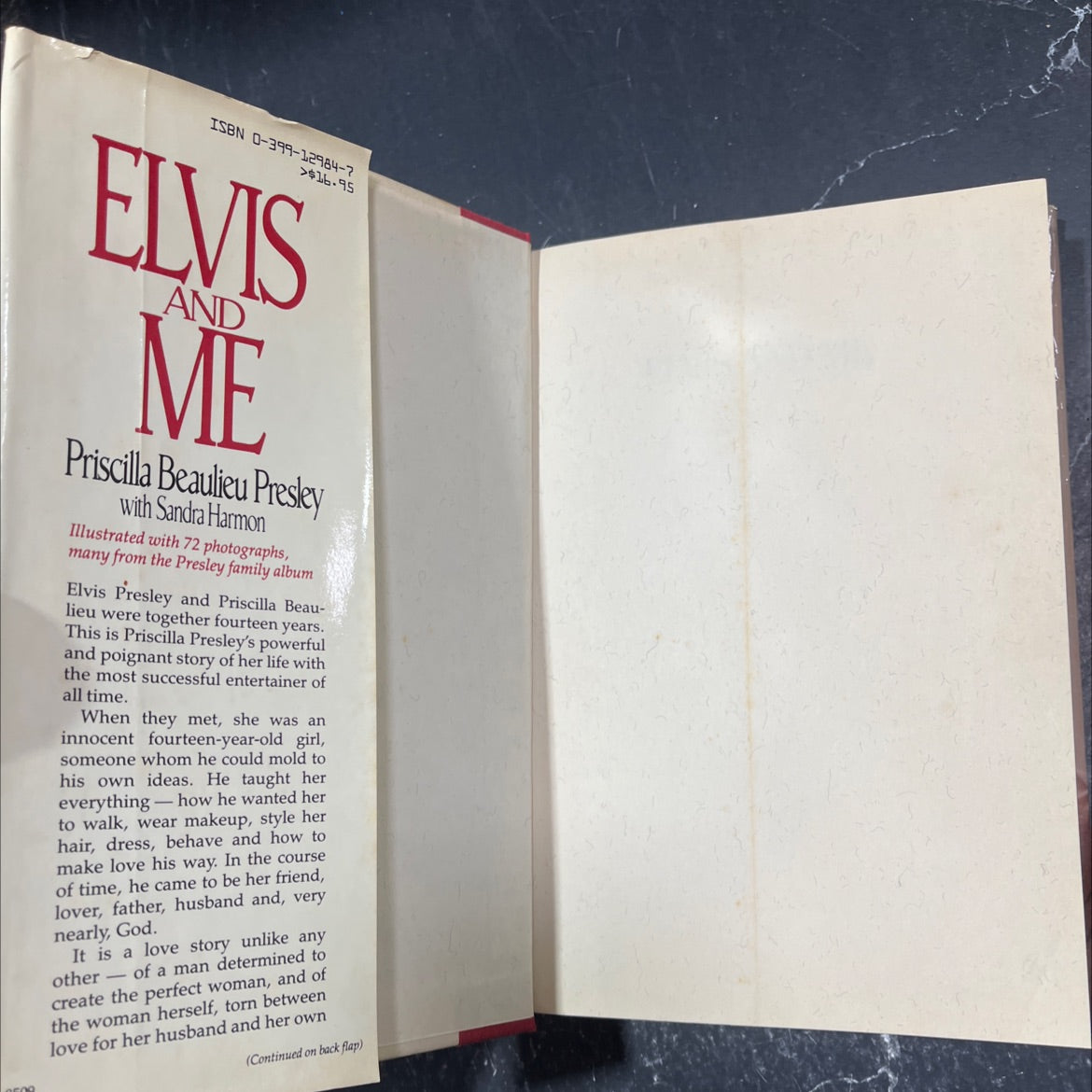 elvis and me book, by Priscilla Beaulieu Presley with Sandra Harmon, 1985 Hardcover image 4