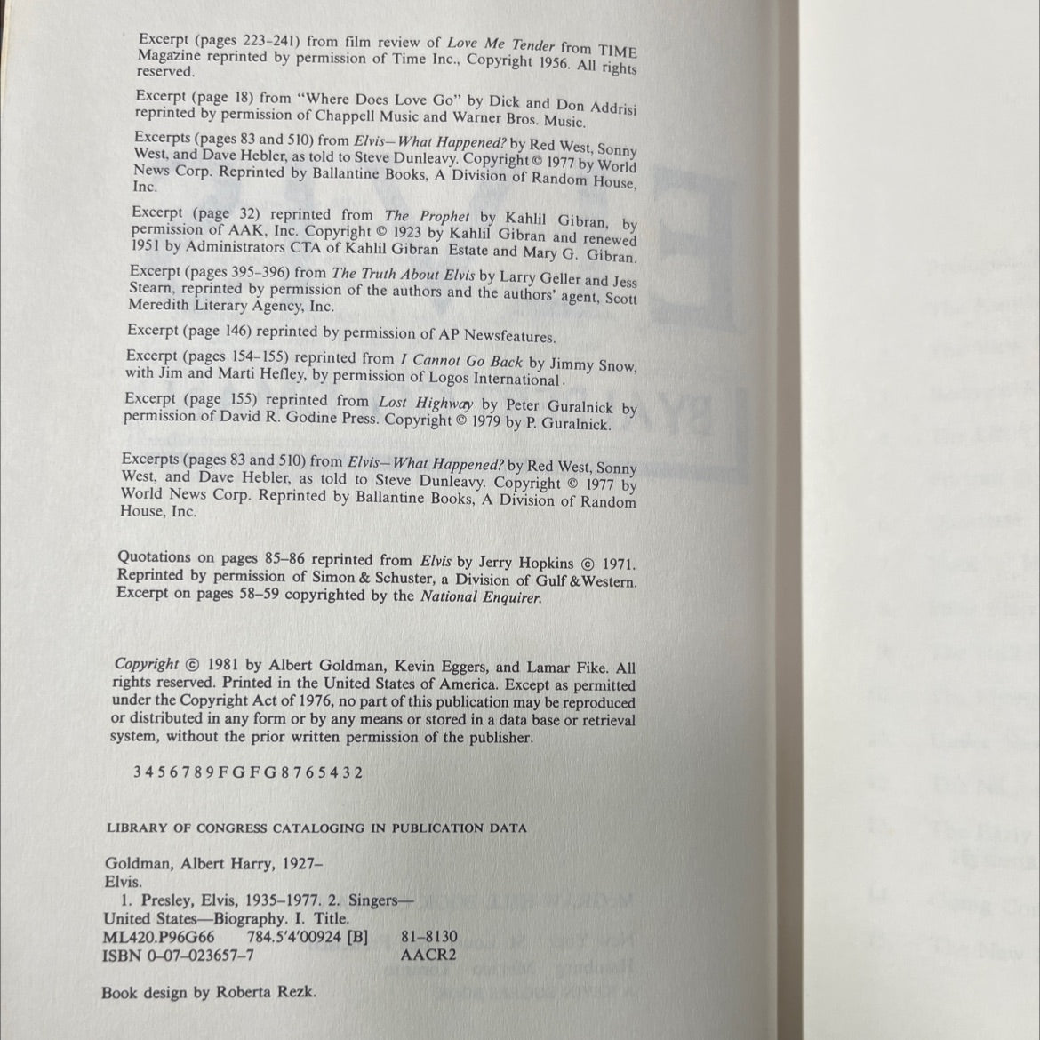 elvis book, by albert goldman, 1981 Hardcover image 3