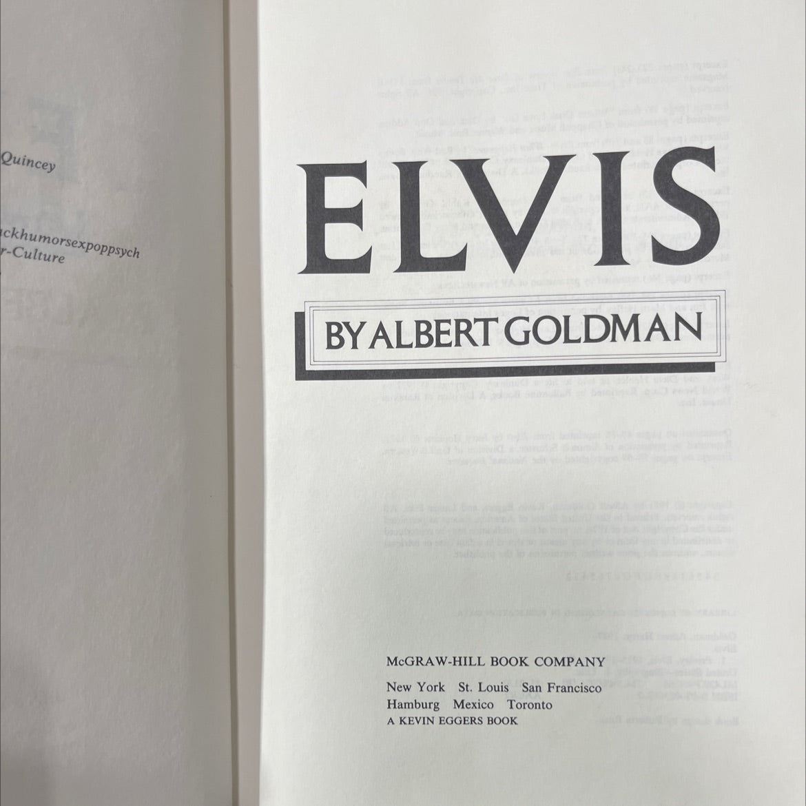 elvis book, by albert goldman, 1981 Hardcover image 2