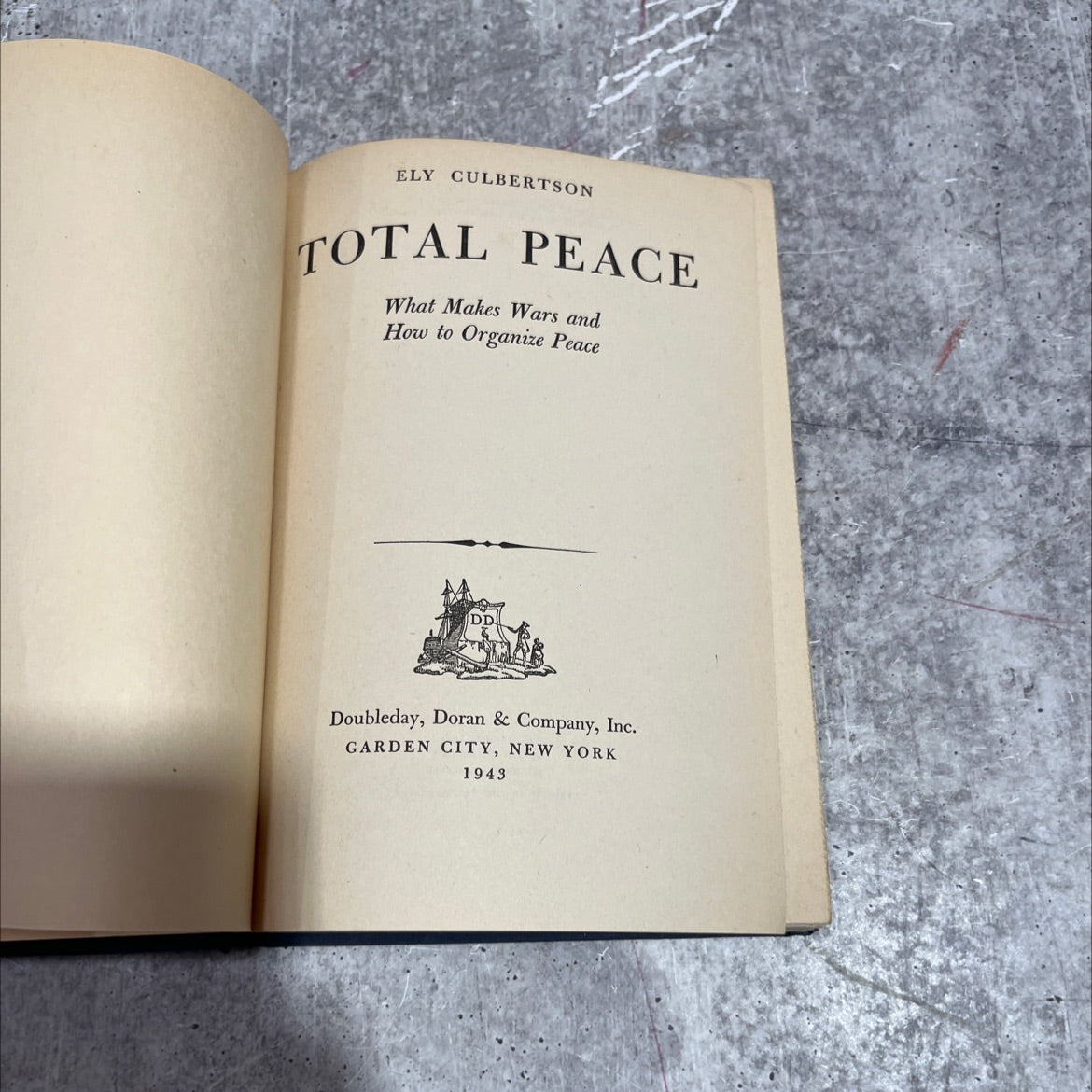 ely culbertson total peace book, by ely culbertson, 1943 Hardcover image 2