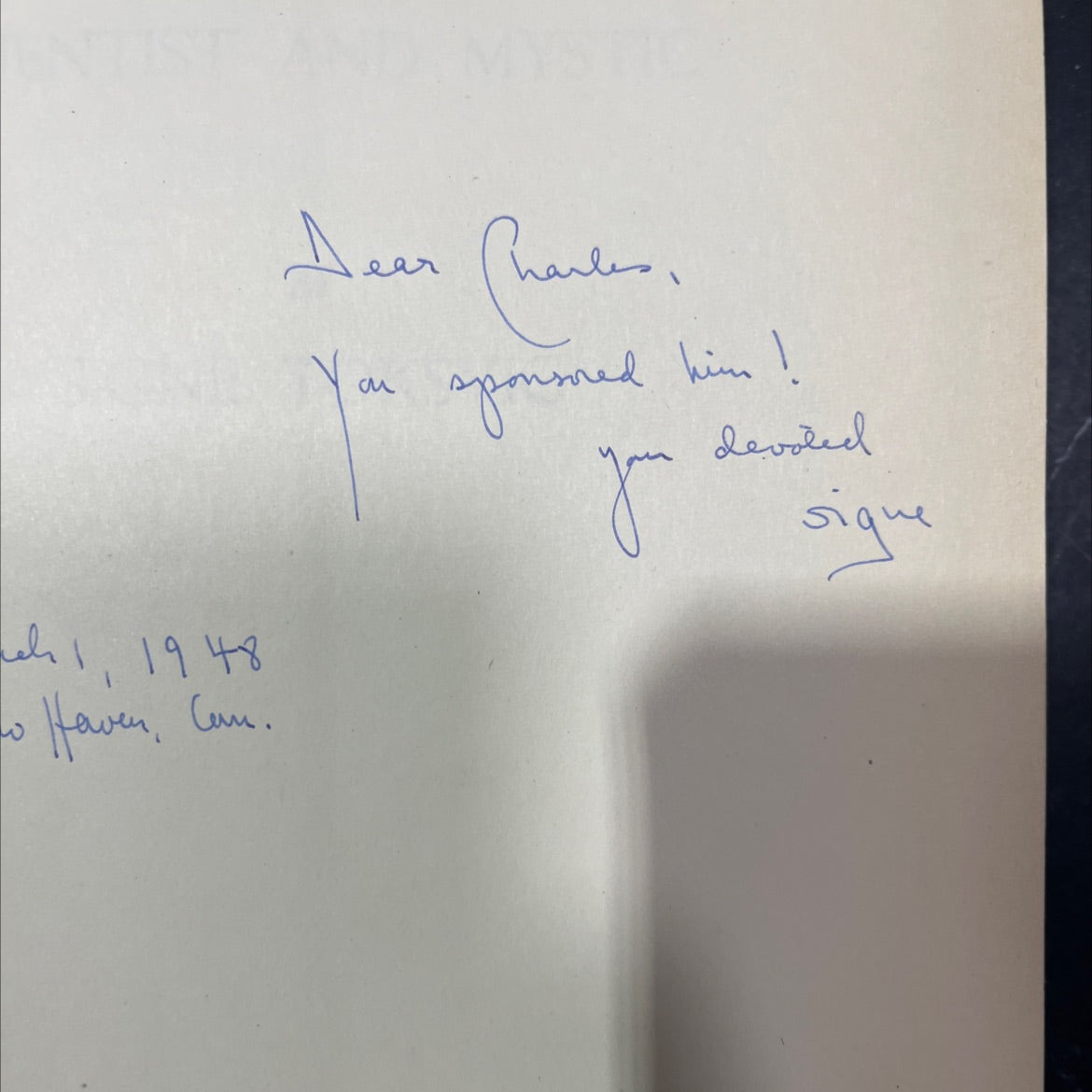 SIGNED emanuel swedenborg scientist and mystic book, by signe toksvig, 1948 Hardcover, First Edition image 4