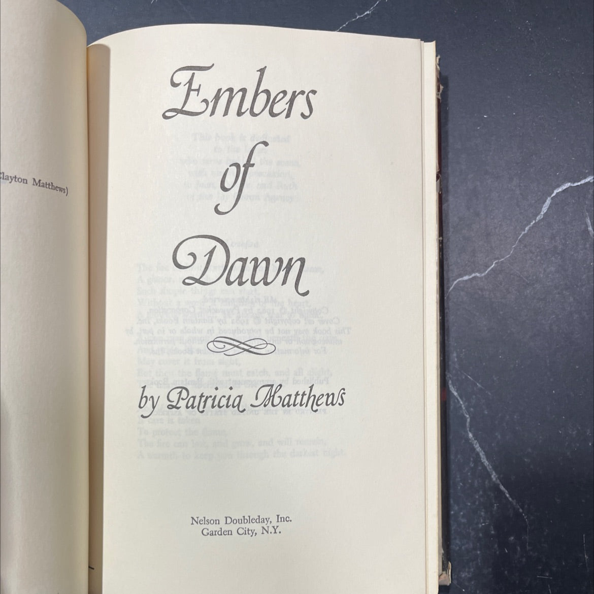 embers of dawn book, by patricia mattheus nelson, 1982 Hardcover image 2