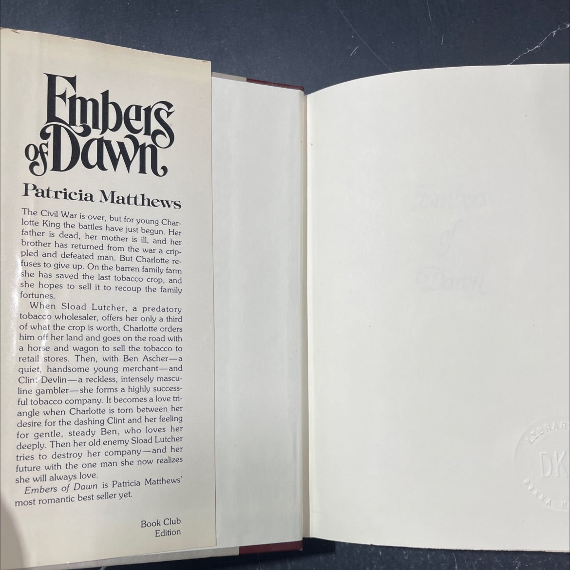 embers of dawn book, by patricia mattheus nelson, 1982 Hardcover image 4