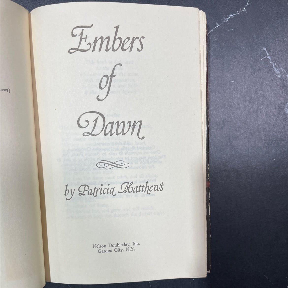 embers of dawn book, by patricia matthews nelson, 1982 Hardcover image 2
