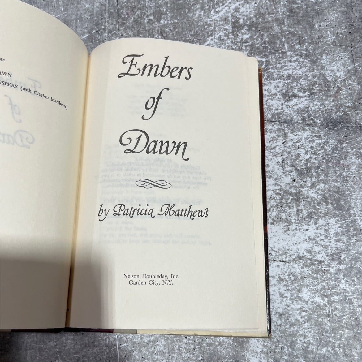 embers of dawn book, by patricia mattheus nelson, 1982 Hardcover image 2