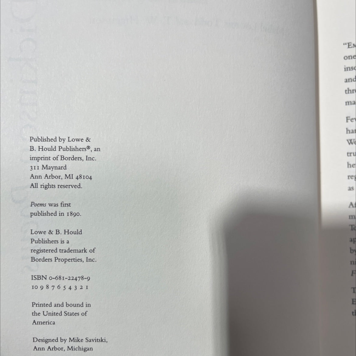 emily dickinson poems book, by emily dickinson, 1890 Hardcover image 3