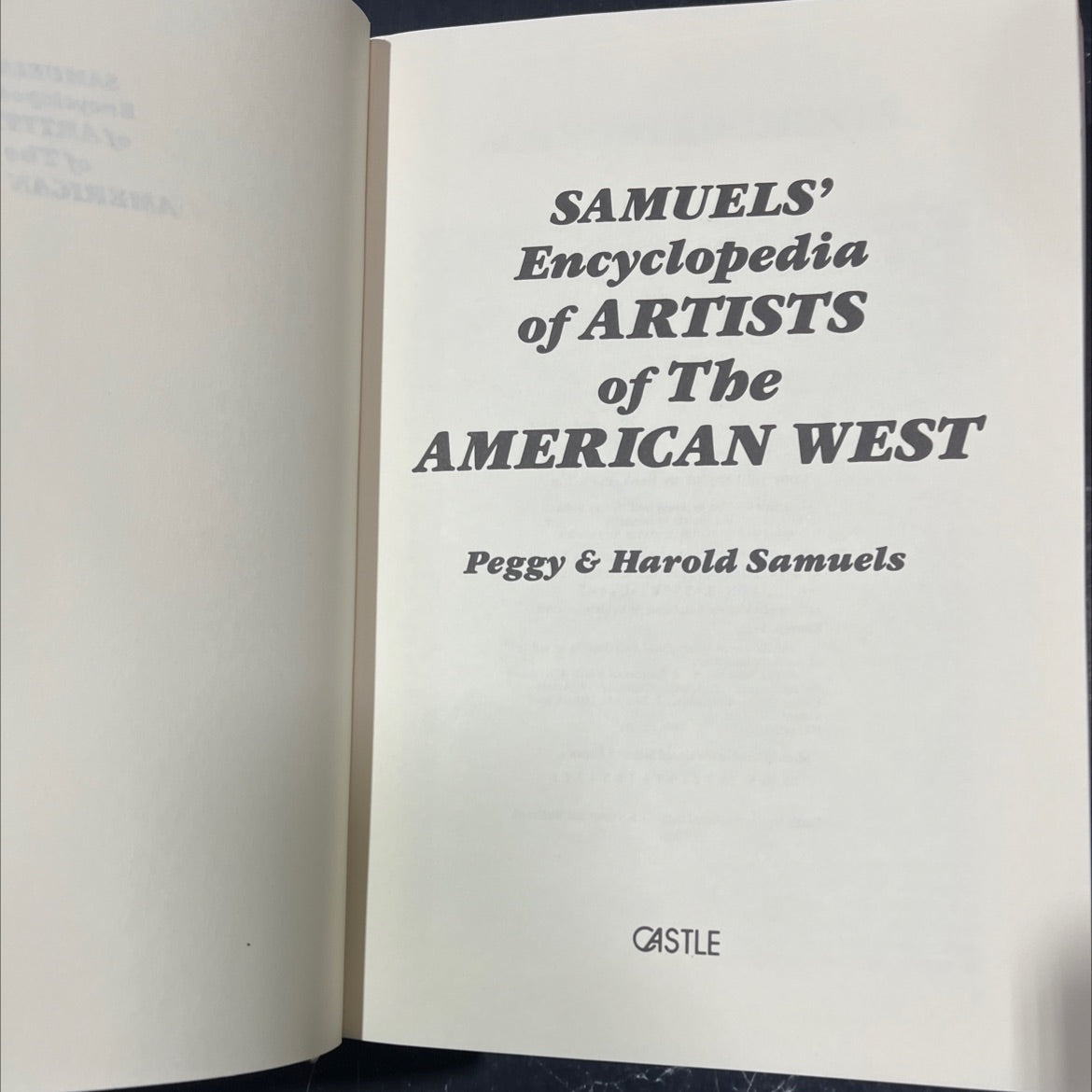 encyclopedia of artists of the american west book, by Peggy & Harold Samuels, 1985 Hardcover image 2