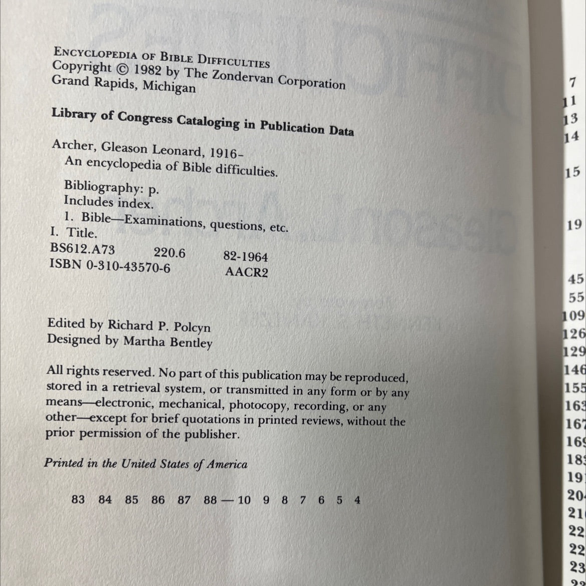 encyclopedia of bible difficulties book, by gleason l. archer, 1982 Hardcover image 3