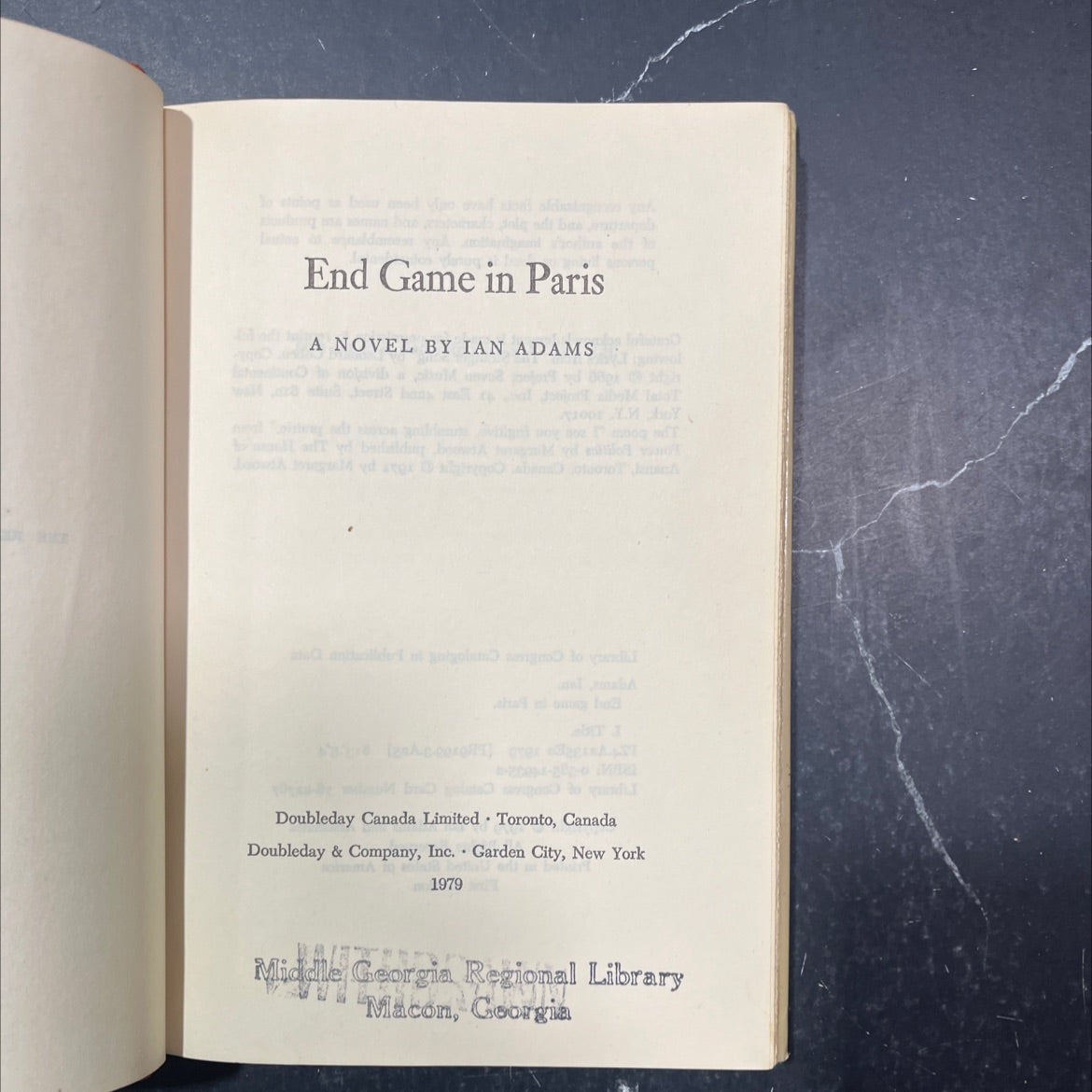 end game in paris book, by ian adams, 1979 Hardcover image 2