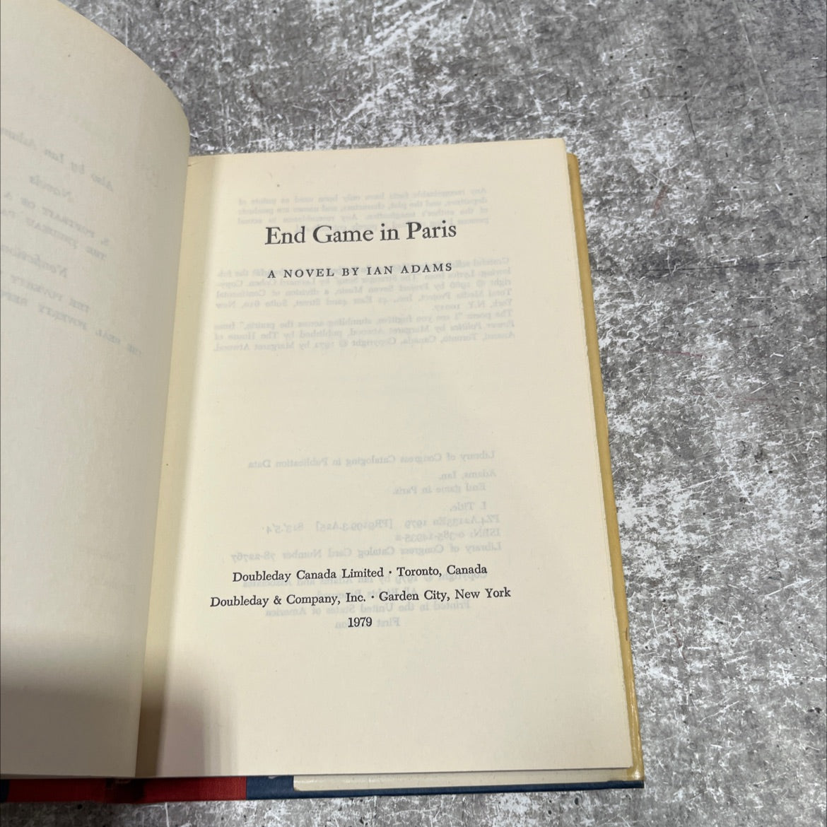 end game in paris book, by ian adams, 1979 Hardcover image 2