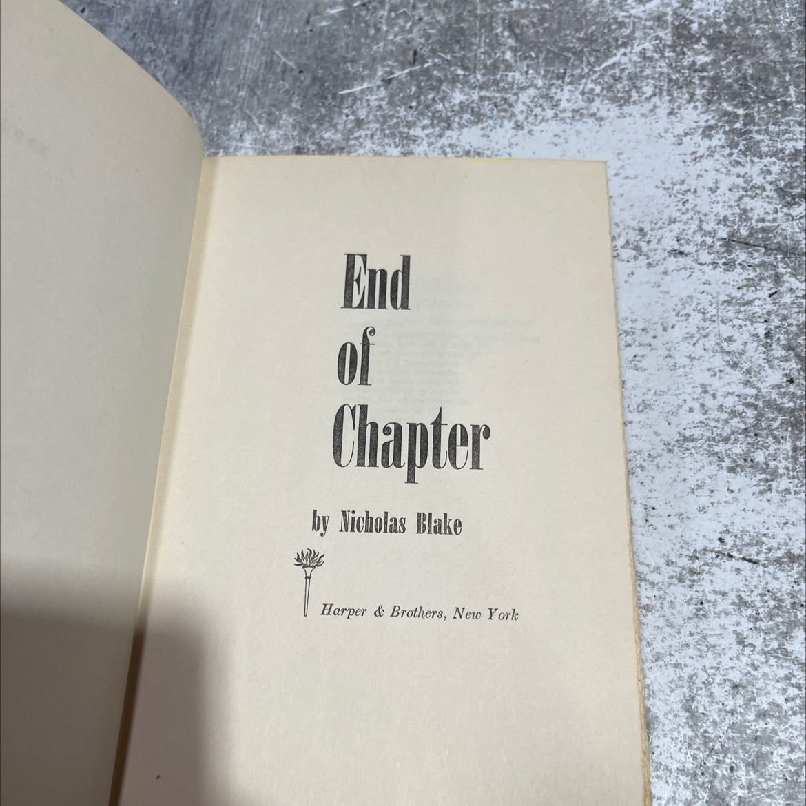 end of chapter book, by nicholas blake, 1957 Hardcover image 2