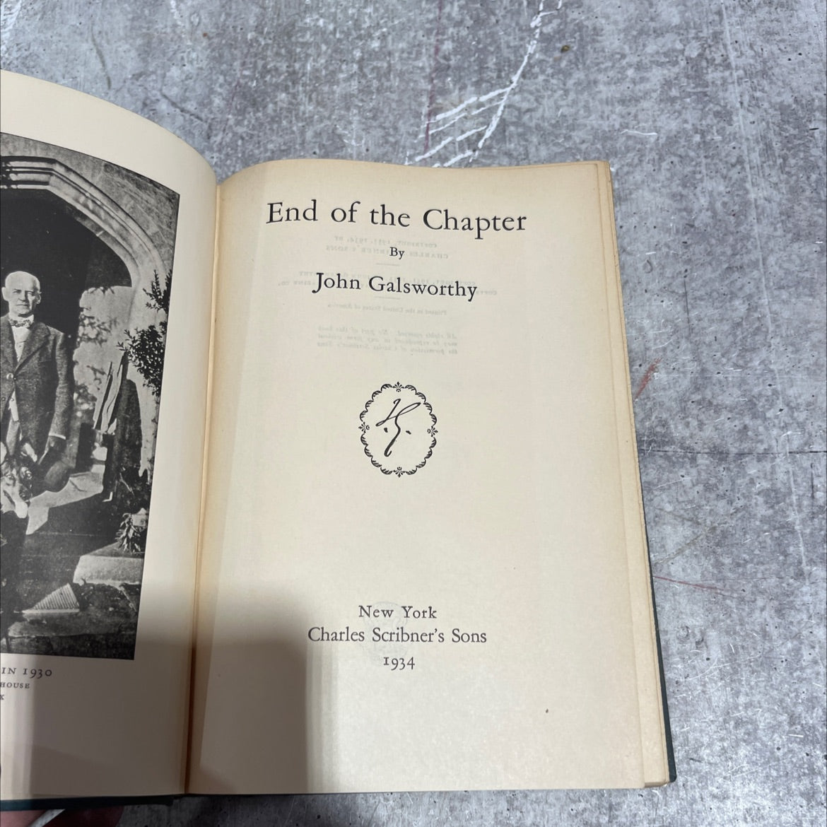 end of the chapter book, by john galsworthy, 1934 Hardcover image 2