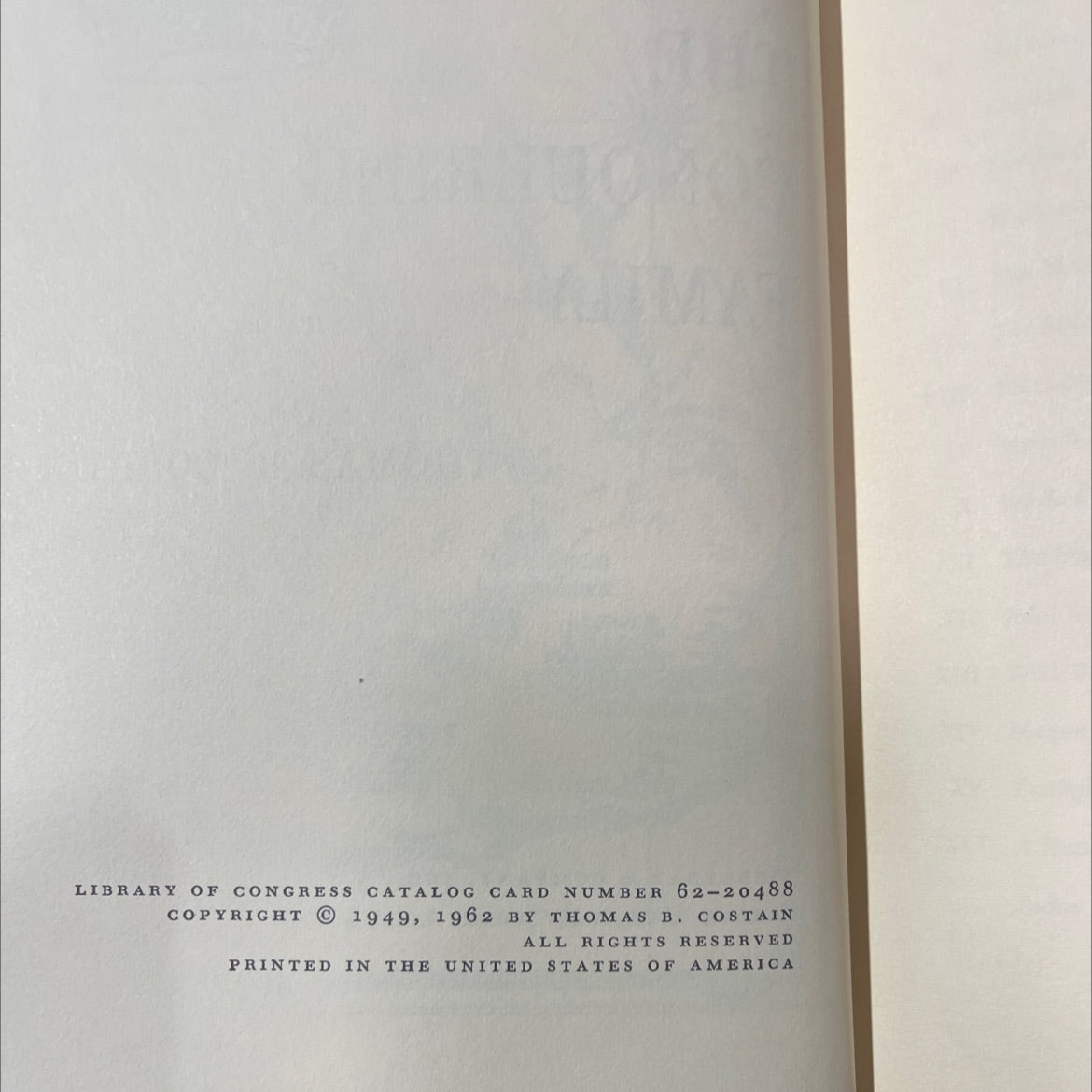 england at the time of the conquest a history of the plantagenets book, by thomas b. costain, 1962 Hardcover image 3