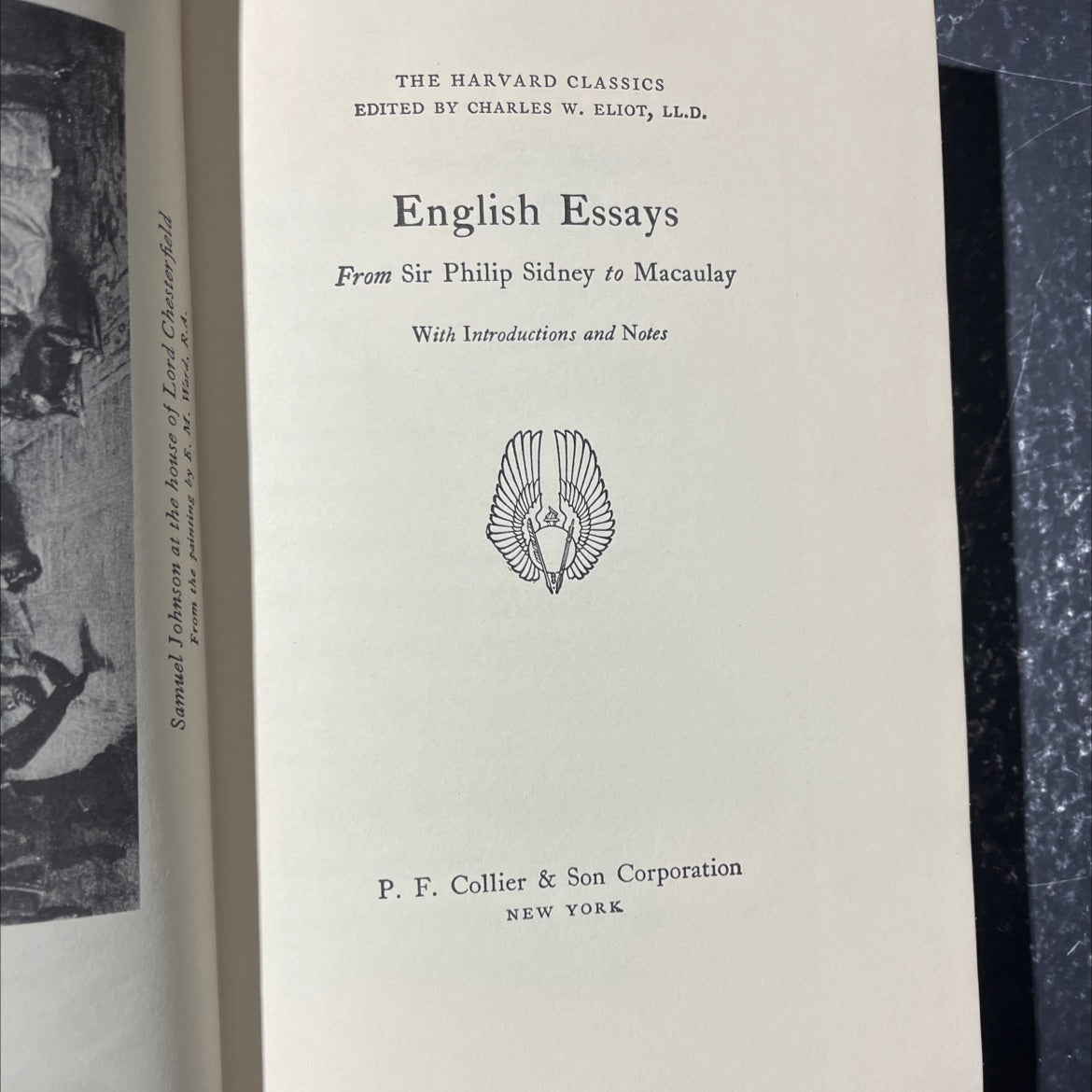 english essays from sir philip sidney to macaulay book, by charles w. eliot, 1969 Leather image 2