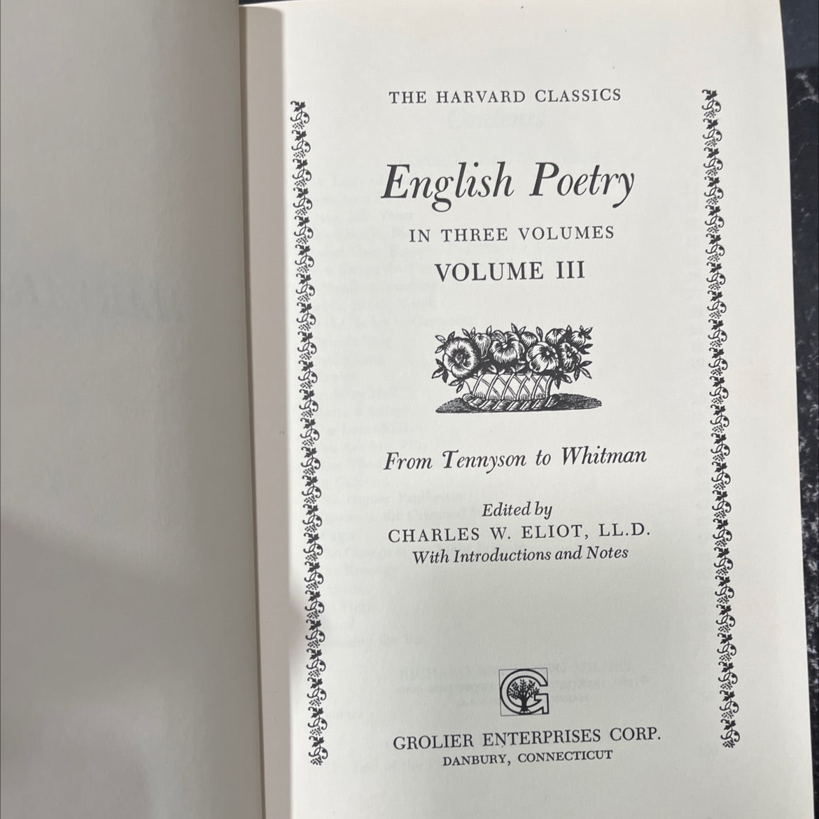 english poetry in three volumes volume iii from tennyson to whitman book, by charles w. elliot, 1985 Leather image 2