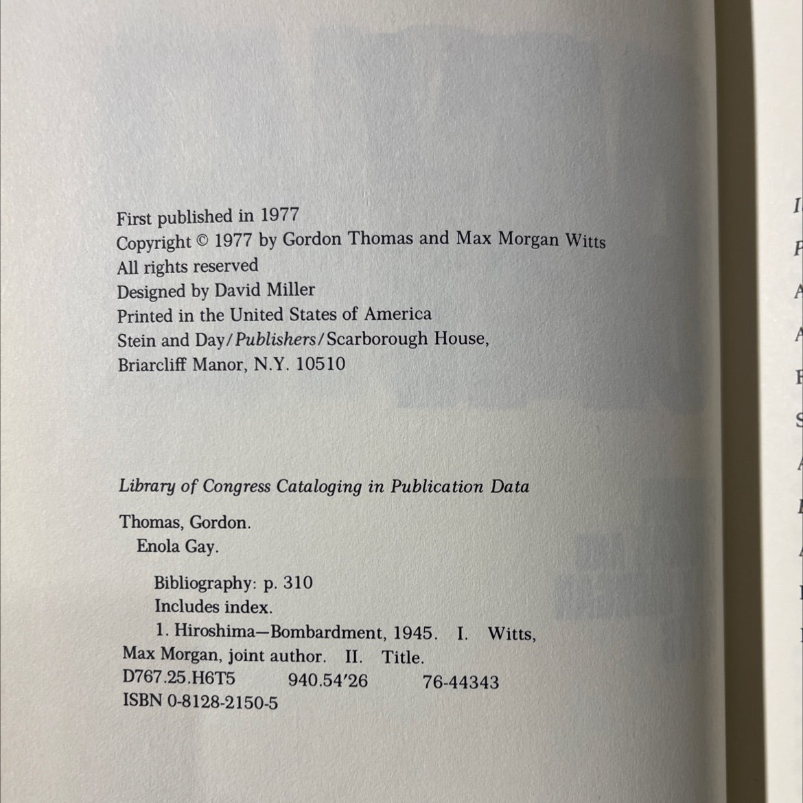 enola gay book, by gordon thomas and max morgan witts, 1977 Hardcover image 3