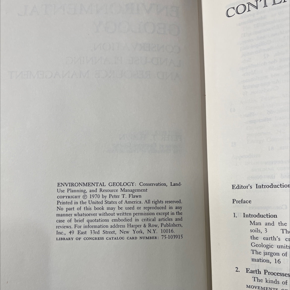 environmental geology: conservation, land-use planning, and resource management book, by peter t. flawn, 1970 Hardcover image 3
