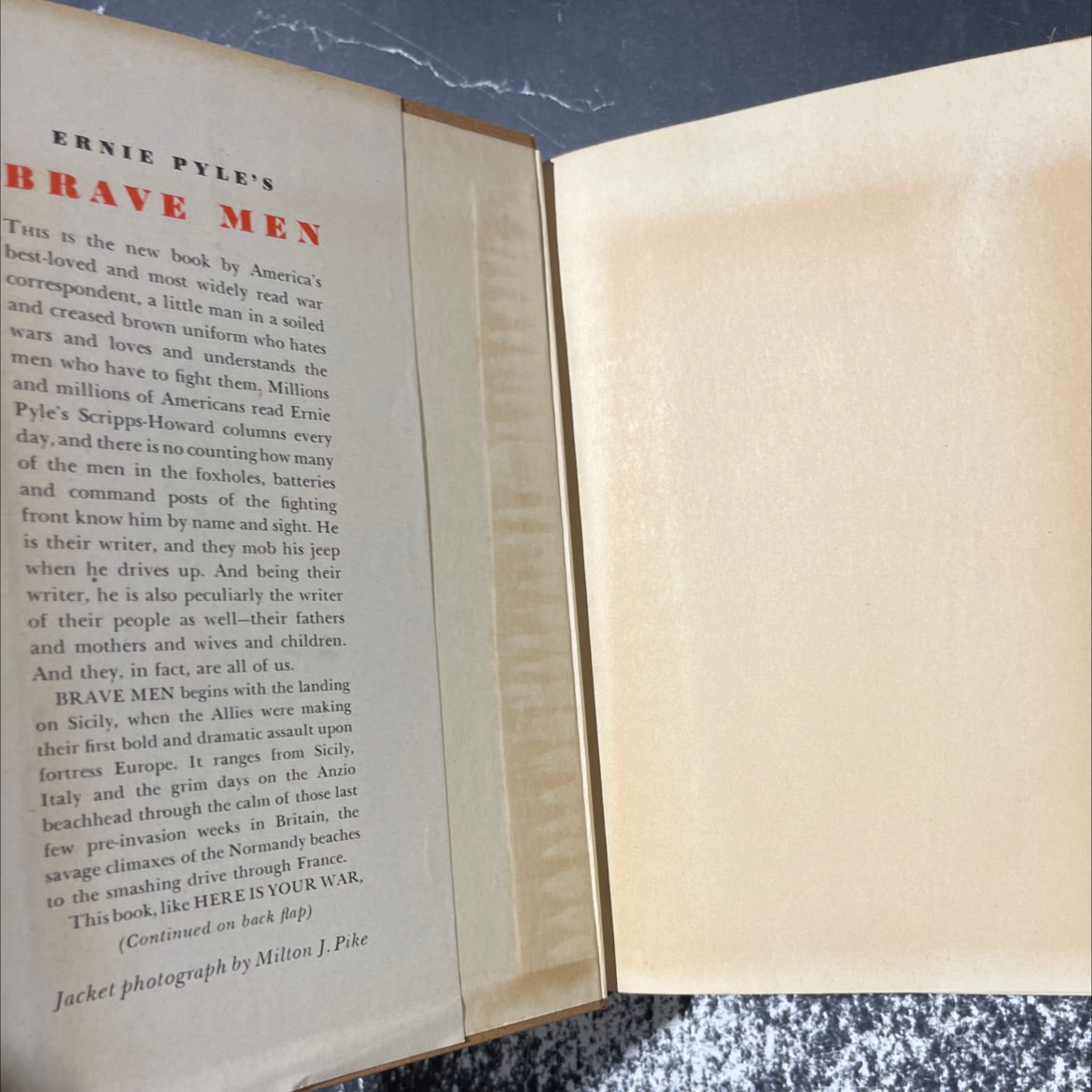 ernie pyle brave men book, by ernie pyle, 1944 Hardcover image 4