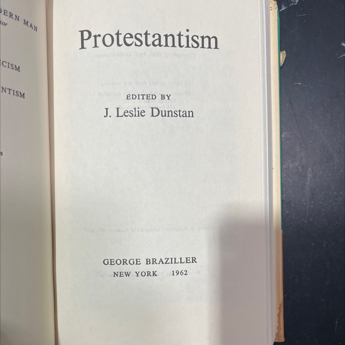 ernman or protestantism book, by J. Leslie Dunstan, 1962 Hardcover image 2