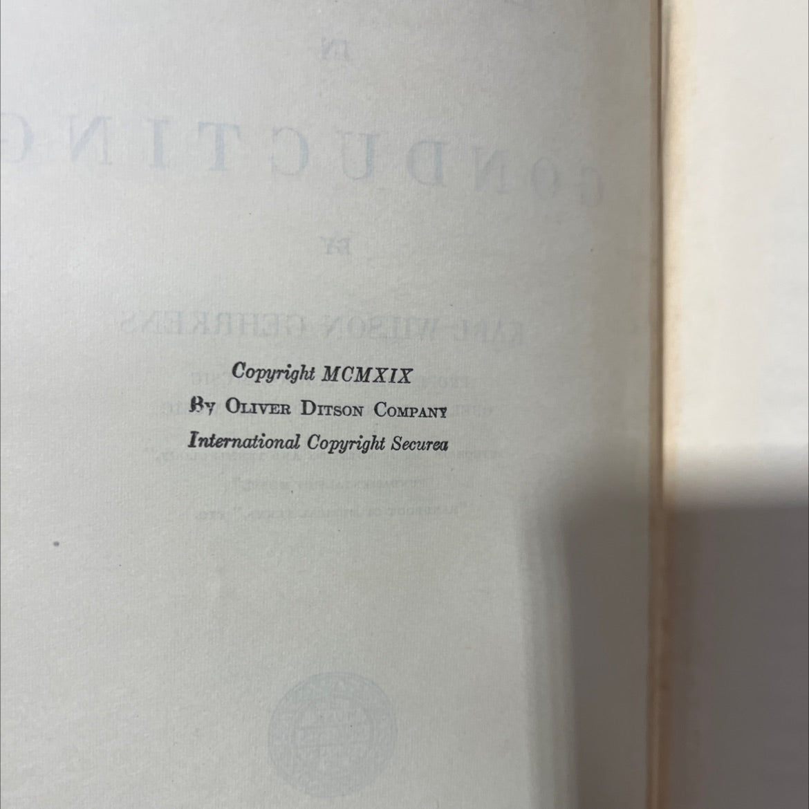 essentials in conducting book, by karl wilson gehrkens, 1919 Hardcover image 3