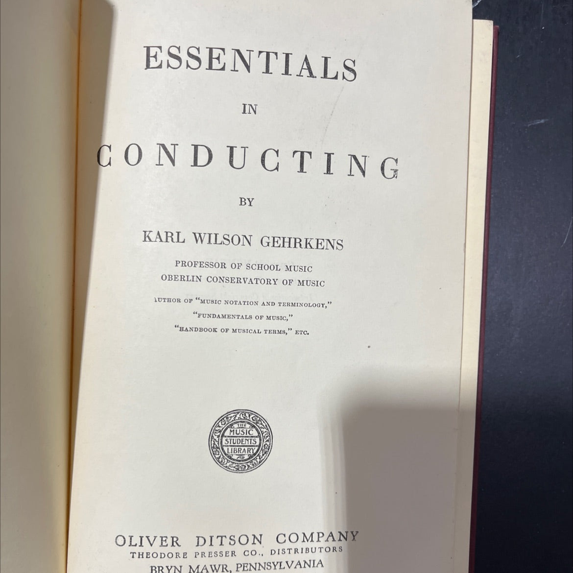 essentials in conducting book, by karl wilson gehrkens, 1919 Hardcover image 2