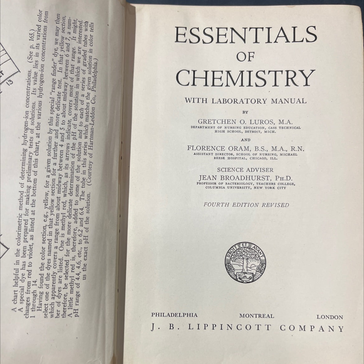 essentials of chemistry with laboratory manual book, by gretchen o. luros, m.a. and michael florence oram, b.s., m.a., image 2