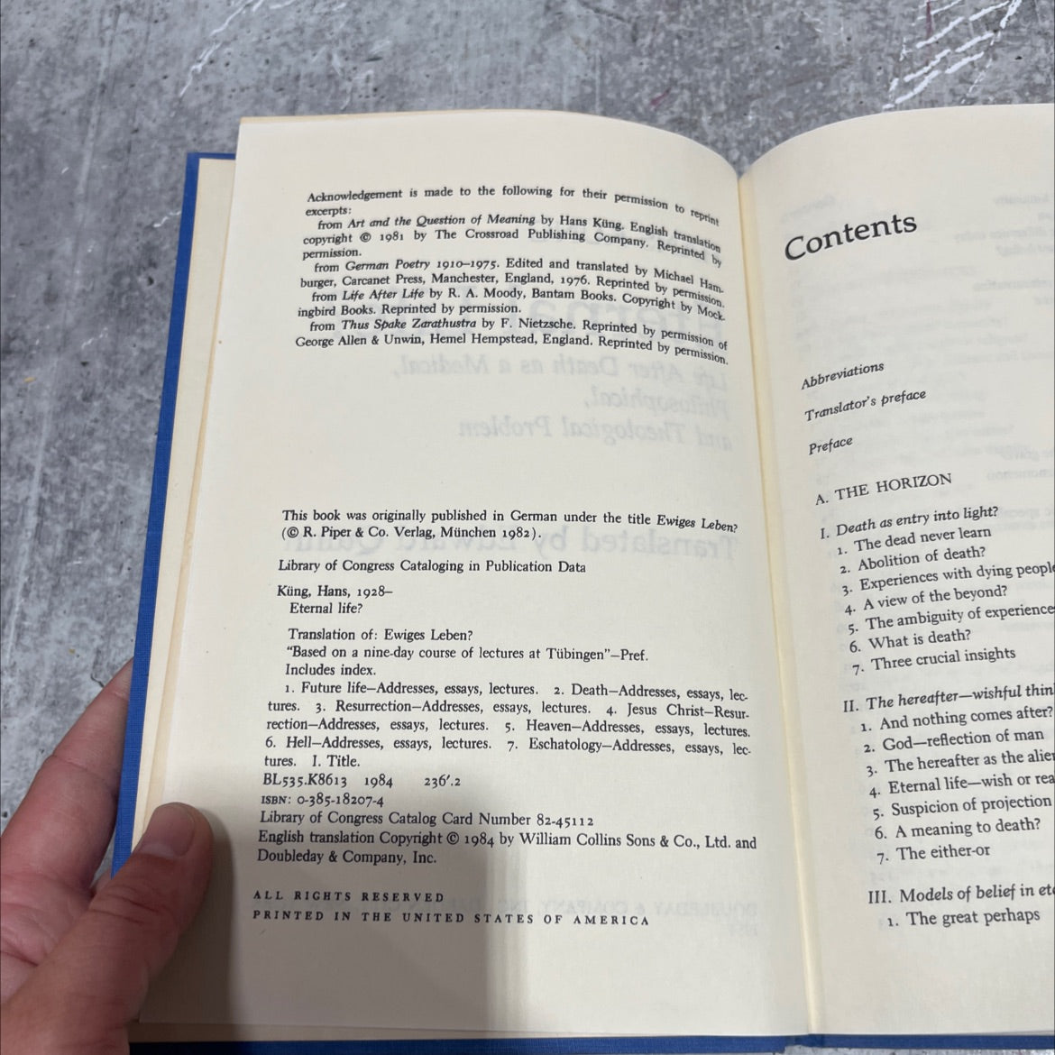 eternal life? life after death as a medical, philosophical, and theological problem book, by hans küng, 1984 Hardcover image 3