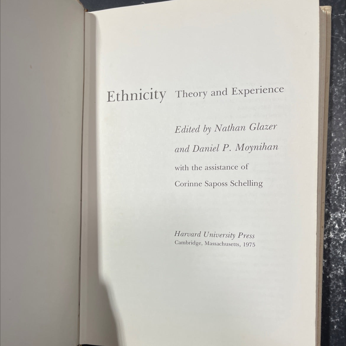 ethnicity theory and experience book, by Nathan Glazer, Daniel P. Moynihan, 1975 Hardcover image 2