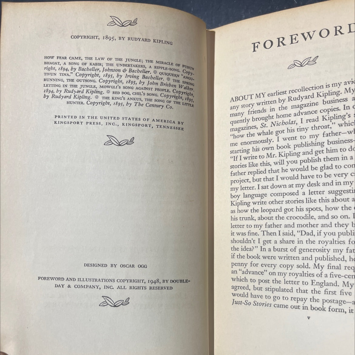 etnex ther jungle books book, by rudyard kipling, 1948 Hardcover image 3