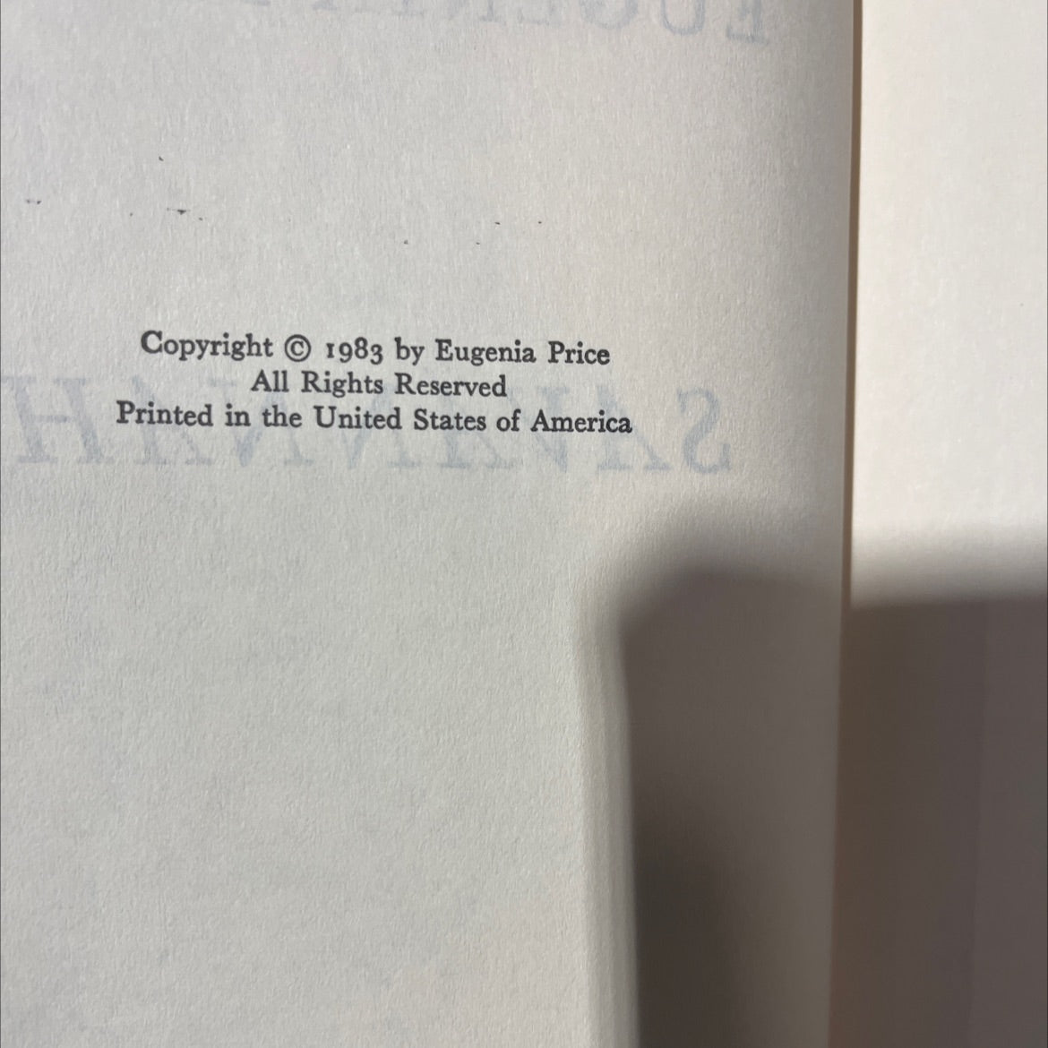 eugenia price savannah book, by eugenia price, 1983 Hardcover image 3