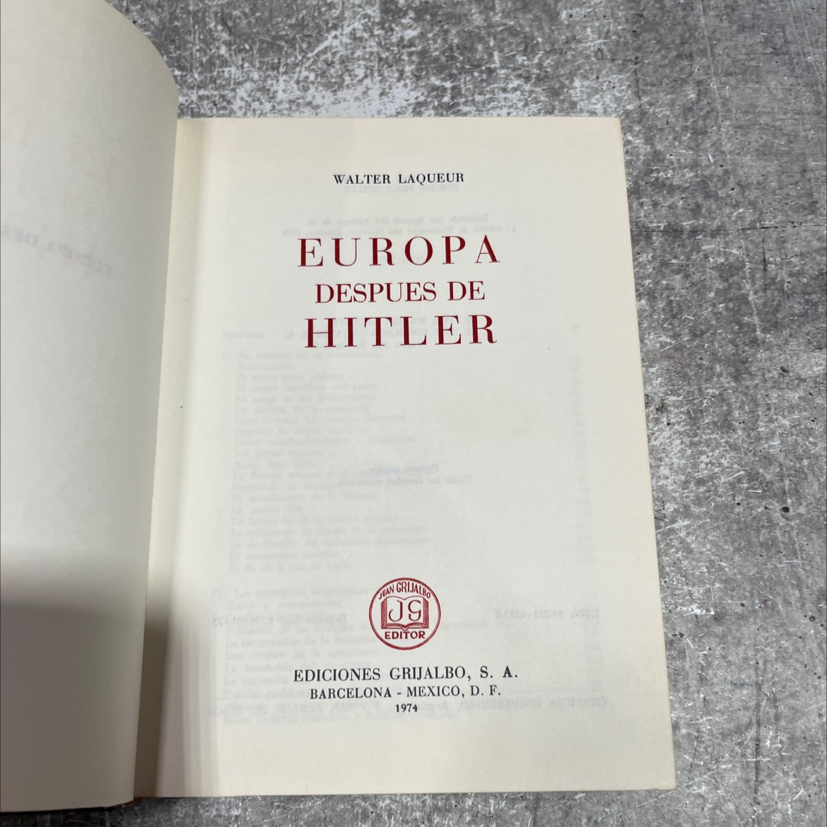 europa after hitler book, by walter laqueur, 1974 Hardcover image 2