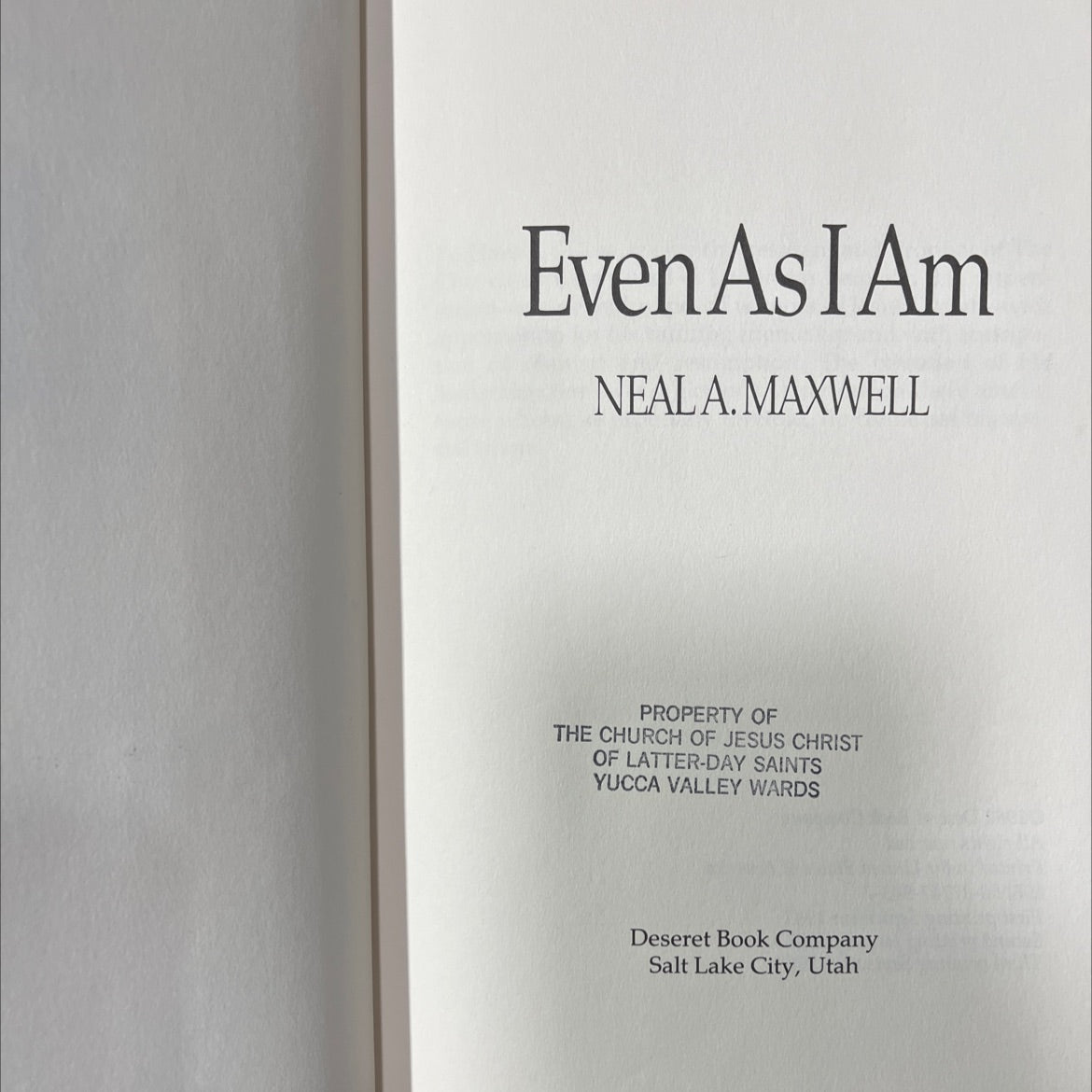 even as i am book, by neal a. maxwell, 1983 Hardcover image 2