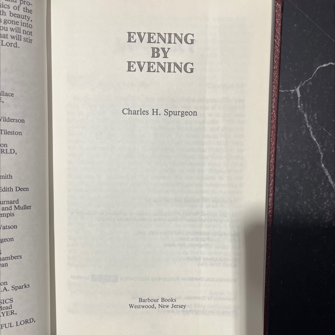 evening by evening book, by charles h. spurgeon, 1991 Hardcover image 2