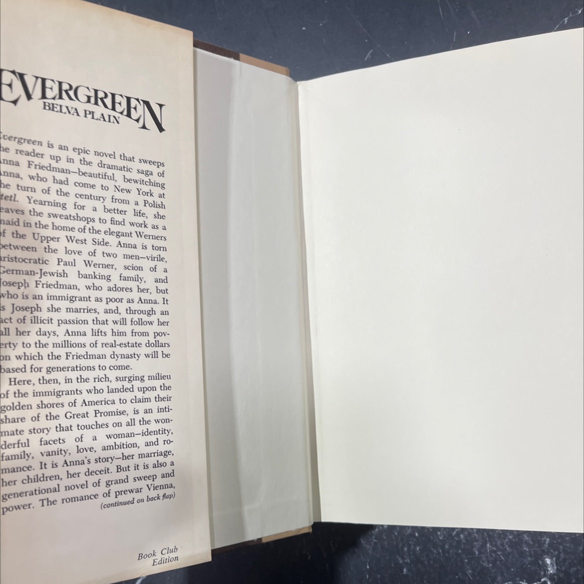 evergreen book, by belva plain, 1978 Hardcover image 4