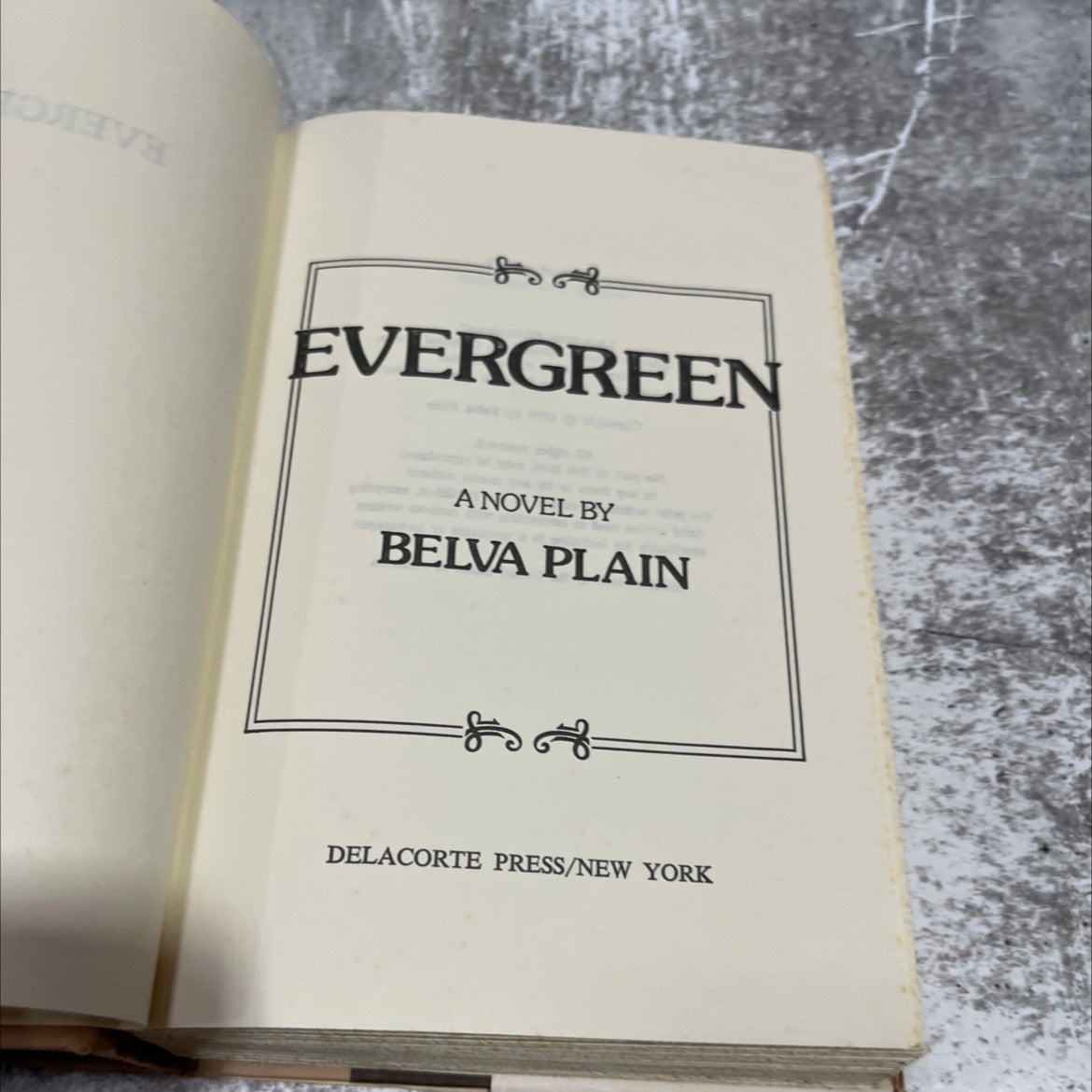 evergreen book, by belva plain, 1978 Hardcover image 2