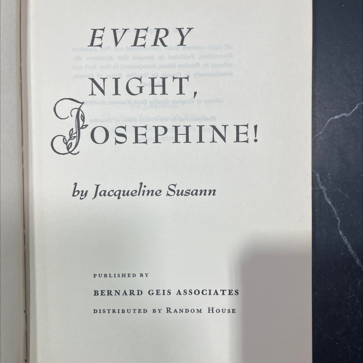 every night, jose osepine! book, by Jacqueline Susann, 1963 Hardcover image 2