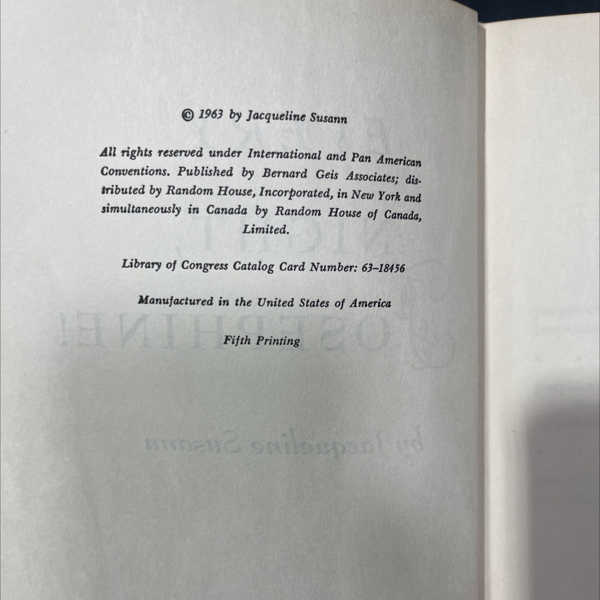 every night, jose osepine! book, by Jacqueline Susann, 1963 Hardcover image 3